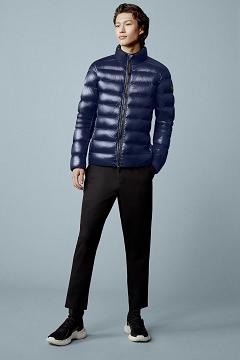 Chamarras Canada Goose Hombre Mexico - Crofton Chaqueta De Plumas Black Label Azul Oscuro Marino KC2304169